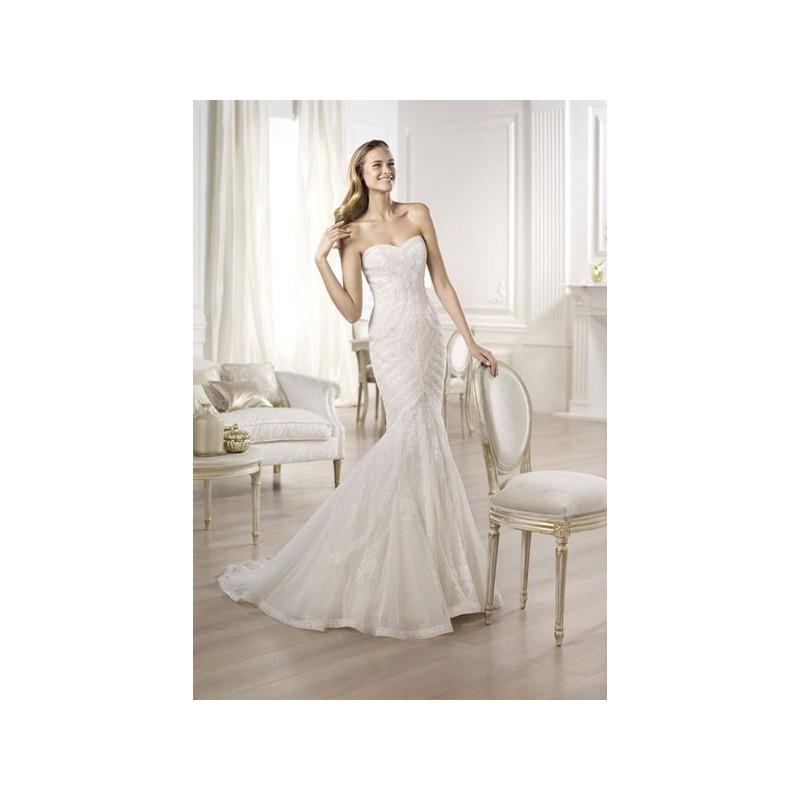 Wedding - Vestido de novia de Pronovias Modelo OMBERA - 2014 Recta Palabra de honor Vestido - Tienda nupcial con estilo del cordón