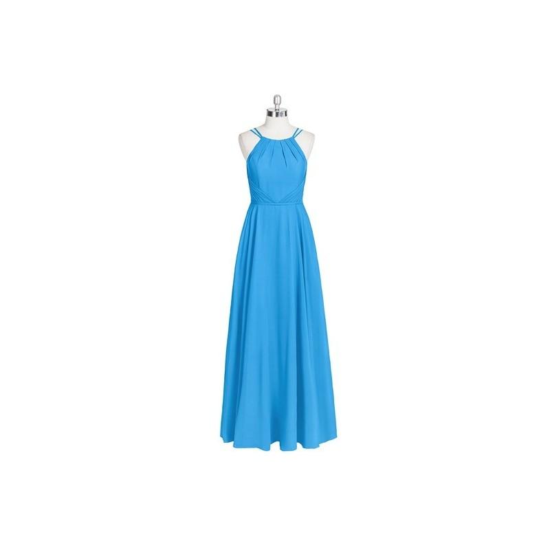 Mariage - Ocean_blue Azazie Melinda - Floor Length Halter Strap Detail Chiffon Dress - Simple Bridesmaid Dresses & Easy Wedding Dresses