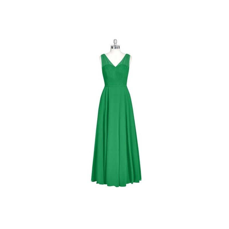 Свадьба - Emerald Azazie Eileen - Floor Length Chiffon And Lace V Neck Illusion Dress - Simple Bridesmaid Dresses & Easy Wedding Dresses