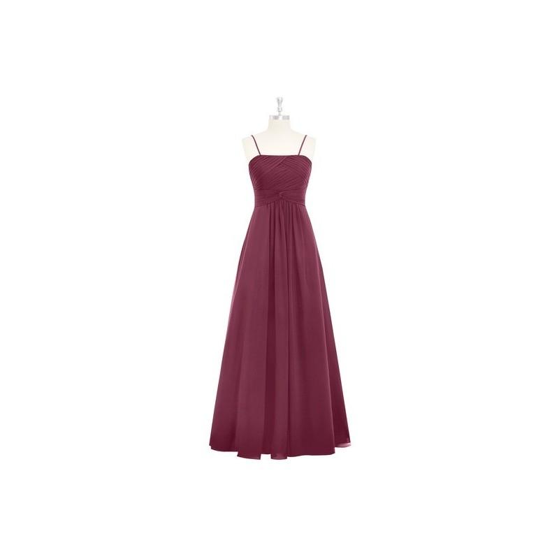 Wedding - Mulberry Azazie Imogene - Floor Length Back Zip Chiffon Straight Dress - Charming Bridesmaids Store