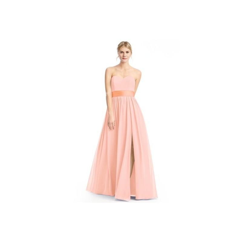 Wedding - Coral Azazie Fiona - Back Zip Floor Length Sweetheart Chiffon And Charmeuse Dress - Charming Bridesmaids Store