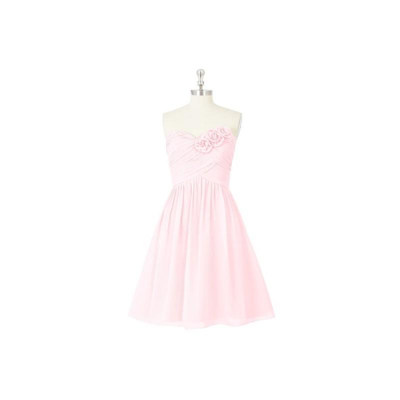 Mariage - Blushing_pink Azazie Kelsey - Back Zip Chiffon Knee Length Sweetheart Dress - Simple Bridesmaid Dresses & Easy Wedding Dresses