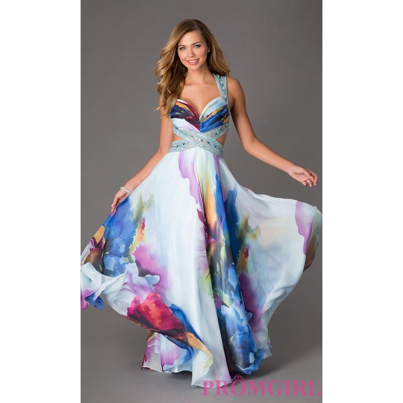Wedding - Floor Length Floral Print Dress by Dave and Johnny - Brand Prom Dresses