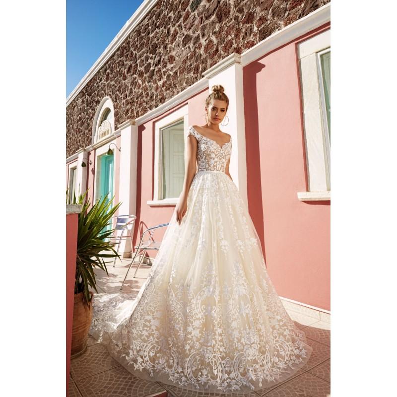 Wedding - Eva Lendel 2017 Perry Embroidery Off-the-shoulder Ball Gown Tulle Chapel Train Cap Sleeves Champagne Sweet Bridal Gown - 2018 Unique Wedding Shop