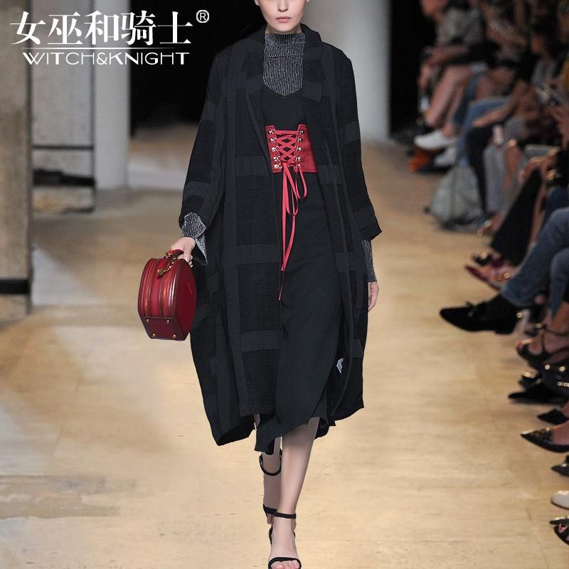 Mariage - Oversized Vogue Lattice Over Knee 9/10 Sleeves Coat - Bonny YZOZO Boutique Store