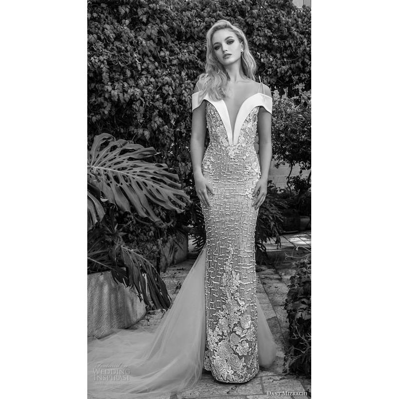 زفاف - Dany Mizrachi Spring/Summer 2018 DM10/18 S/S Champagne Spaghetti Straps Sheath Chapel Train Elegant Beading Lace Wedding Gown - Crazy Sale Bridal Dresses