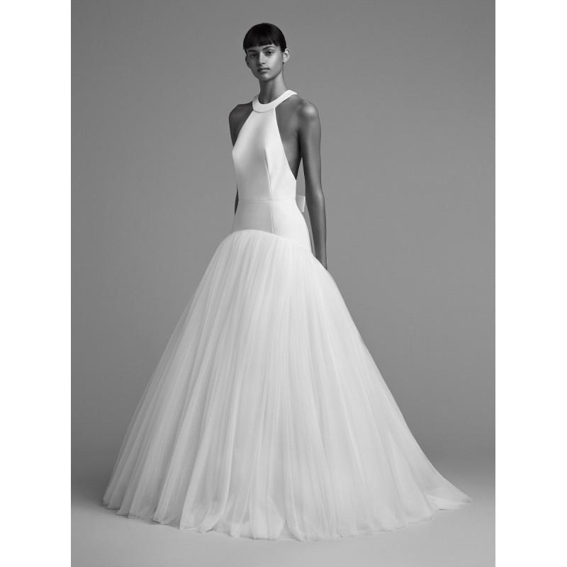 Mariage - Viktor&Rolf Fall/Winter 2018 Court Train Tulle Bow Vogue Ivory Trumpet Jewel Sleeveless Bridal Gown - Formal Day Dresses