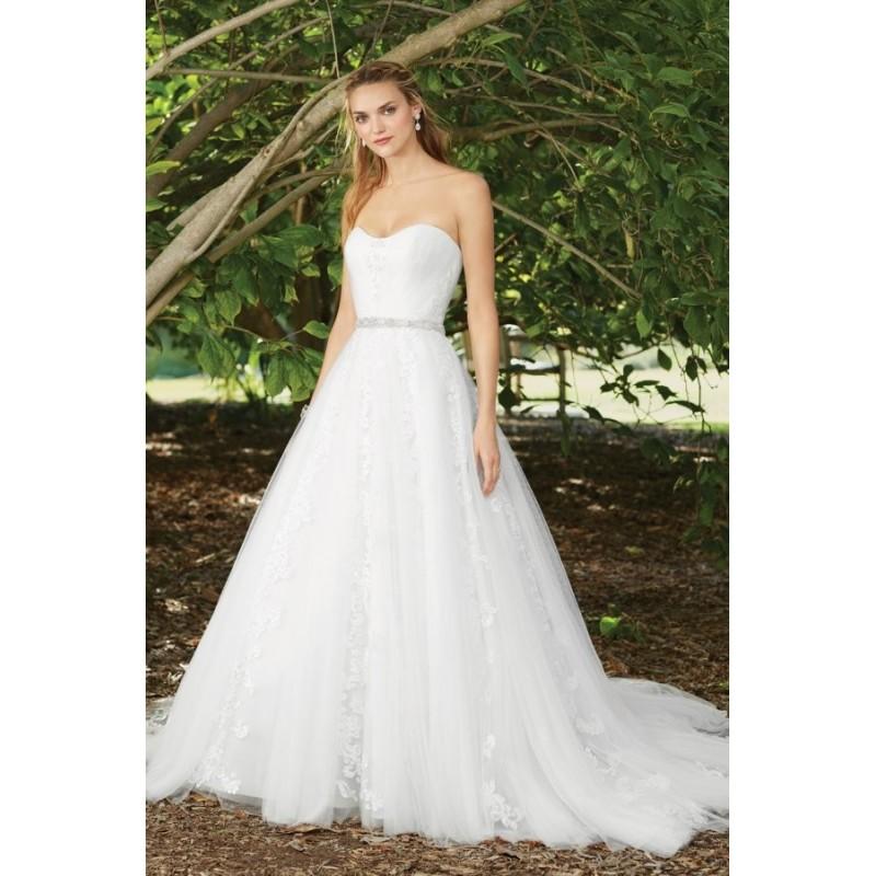 Свадьба - Style 2271 by Casablanca Bridal - LaceSatin Sleeveless Chapel Length Sweetheart A-line Floor length Dress - 2018 Unique Wedding Shop