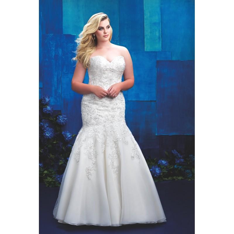 Wedding - Allure Women Plus-Size Dresses Style W395 by Allure Women - Gold  Ivory  White Organza Floor Wedding Dresses - Bridesmaid Dress Online Shop