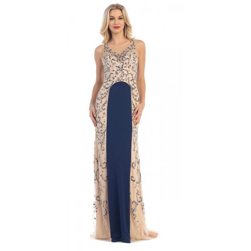 زفاف - May Queen - RQ7367 Sleeveless Color block Illusion Evening Dress - Designer Party Dress & Formal Gown