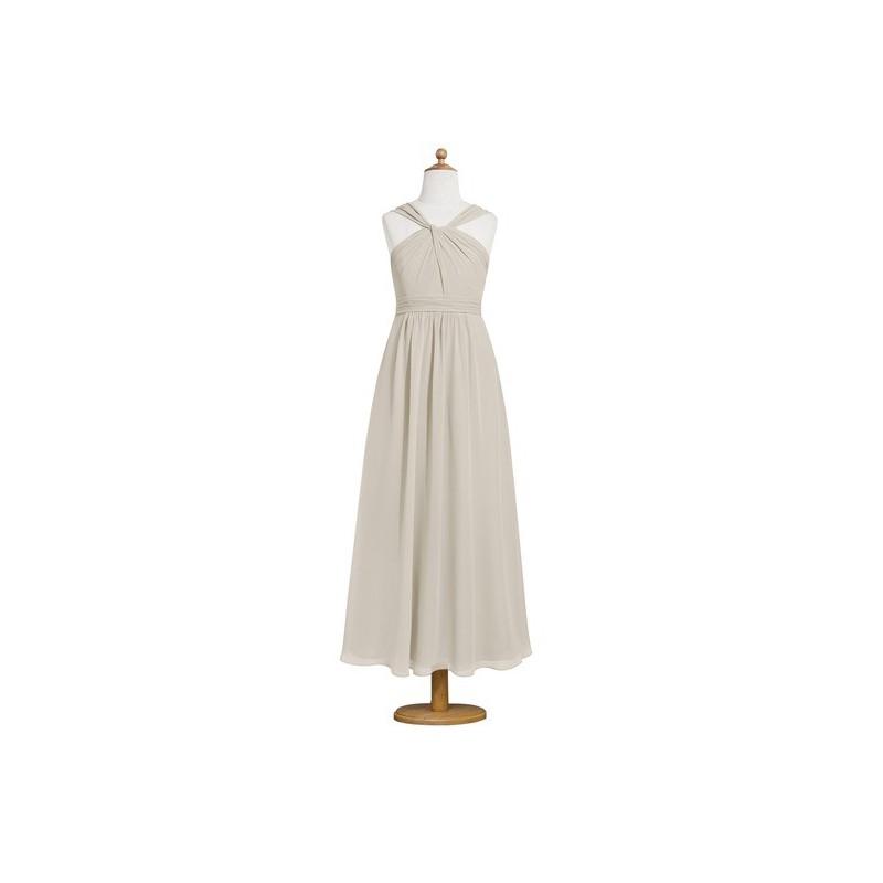 زفاف - Taupe Azazie Dora JBD - Chiffon V Neck Back Zip Ankle Length Dress - Charming Bridesmaids Store