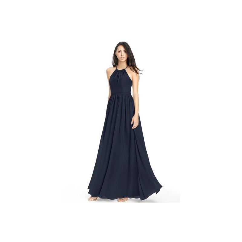 زفاف - Dark_navy Azazie Kailyn - Strap Detail Floor Length Chiffon Halter Dress - Simple Bridesmaid Dresses & Easy Wedding Dresses