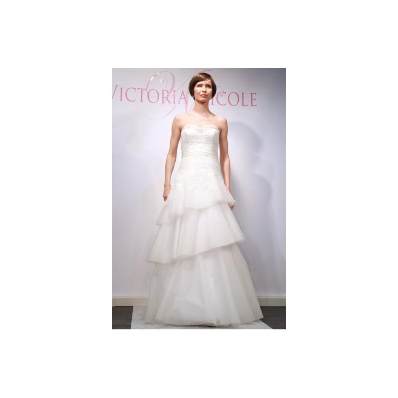 Mariage - Victoria Nicole SS13 Dress 9 - Ball Gown Spring 2013 Full Length Strapless White Victoria Nicole - Rolierosie One Wedding Store