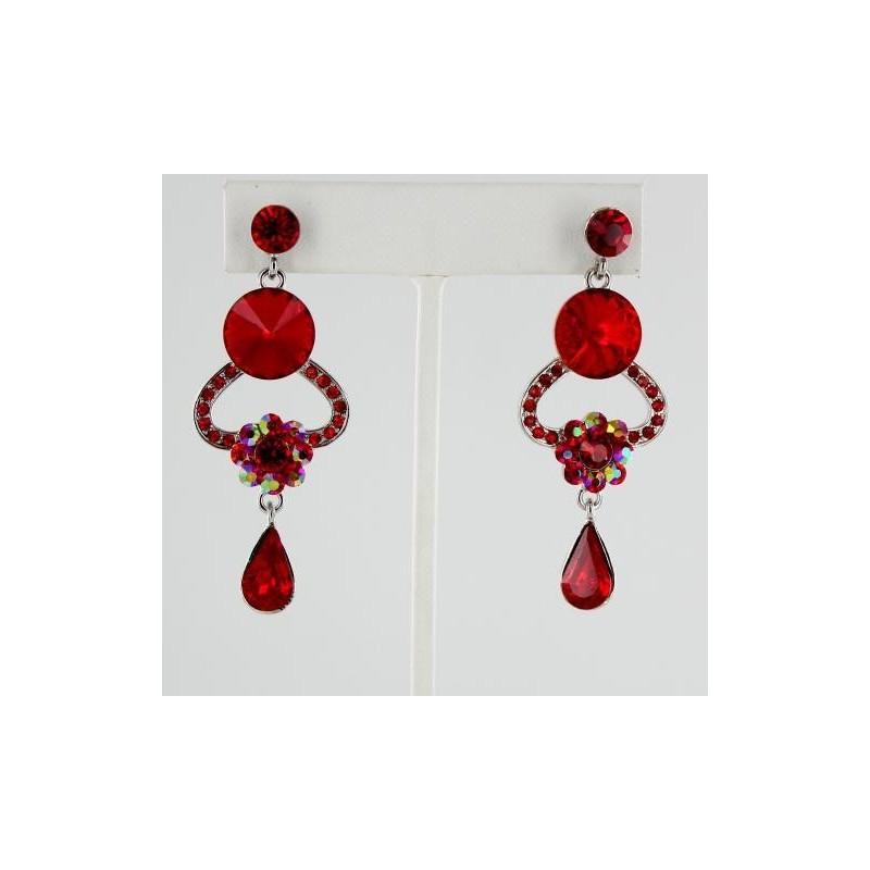 Wedding - Helens Heart Earrings JE-X005521-S-Red Helen's Heart Earrings - Rich Your Wedding Day