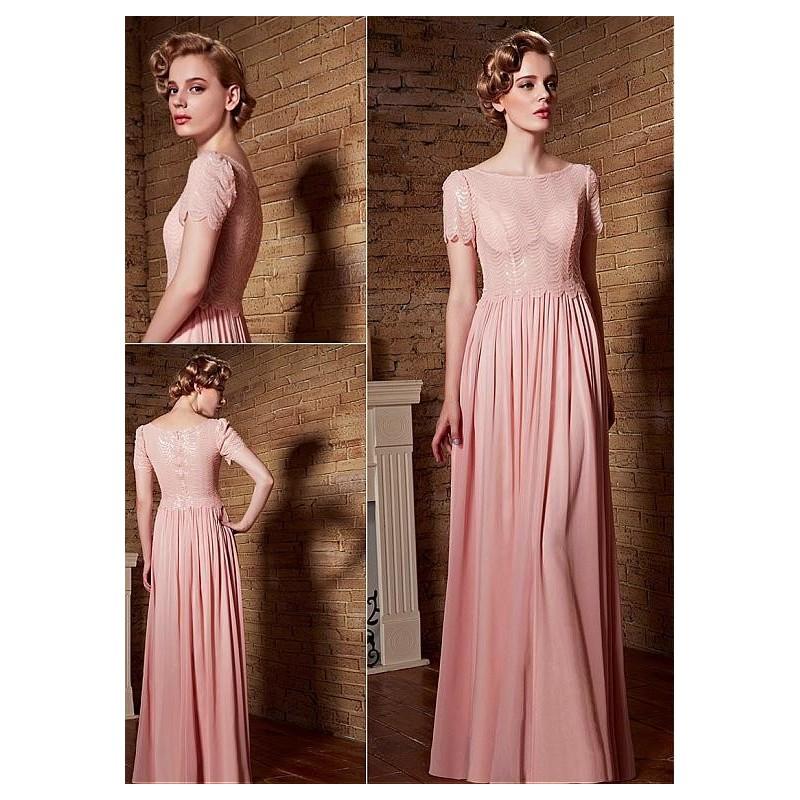Mariage - In Stock Alluring Composite Filament & Malay Bateau Neckline A-Line Prom Dresses - overpinks.com