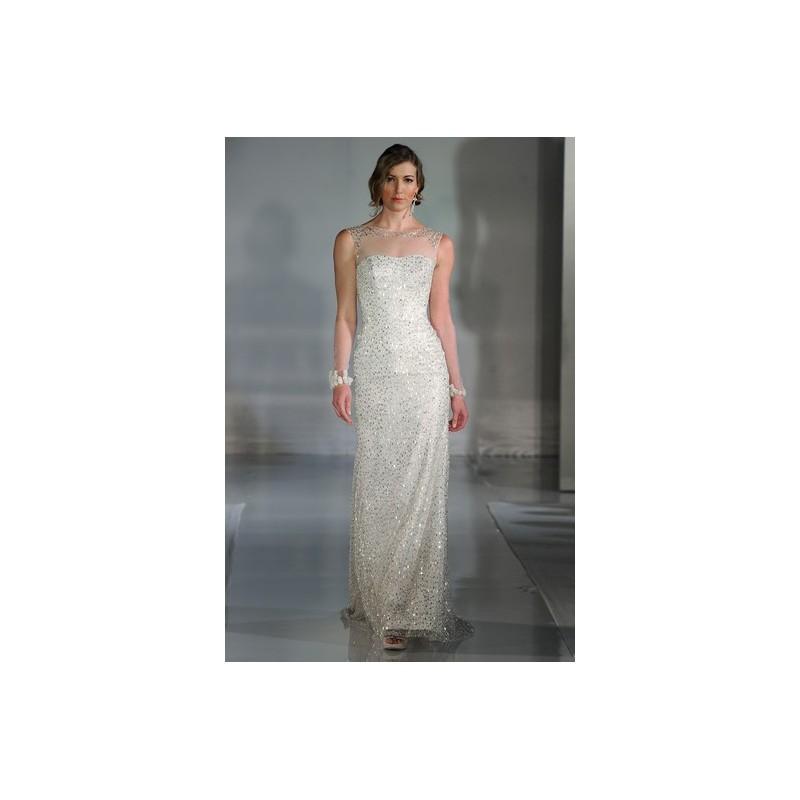 زفاف - Ines di Santo FW12 Dress 4 - Sheath Sleeveless Full Length White Ines di Santo Fall 2012 - Rolierosie One Wedding Store
