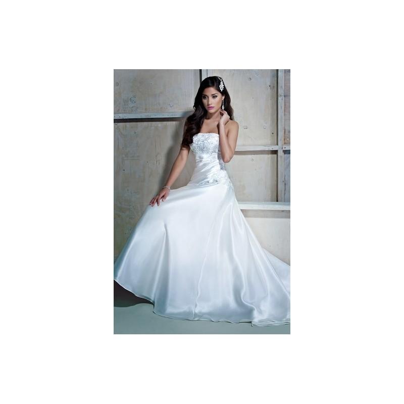 زفاف - Ella Rosa BE165 - A-Line Ella Rosa Fall 2012 Full Length White Strapless - Rolierosie One Wedding Store