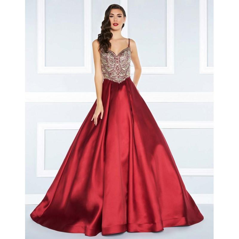 Wedding - Mac Duggal Black White Red - 66285R Sweetheart Beaded Satin Ballgown - Designer Party Dress & Formal Gown