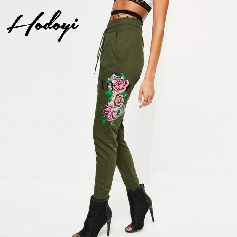 Wedding - Vogue Sport Style Embroidery Summer Tie Skinny Jean Casual Trouser - Bonny YZOZO Boutique Store