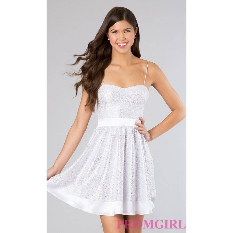 Hochzeit - Short Sparkling Spaghetti Strap Dress - Brand Prom Dresses