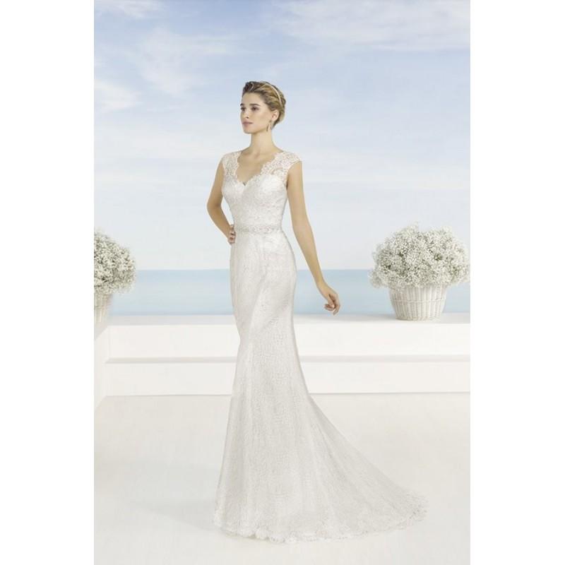 Hochzeit - Style Texas by Luna Novias - LaceTulle Chapel Length Sleeveless Floor length Mermaid V-neck Dress - 2018 Unique Wedding Shop