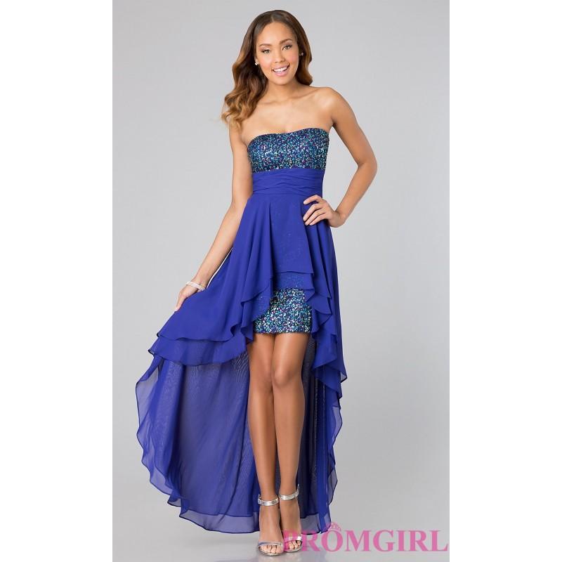 Mariage - Strapless Sequin High Low Dress by Hailey Logan - Brand Prom Dresses