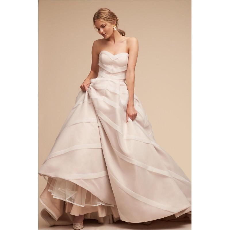 زفاف - BHLDN Spring/Summer 2018 Carlton Sweet Sleeveless Tulle Split Front Sweetheart Aline Blush Chapel Train Bridal Gown - Rich Your Wedding Day