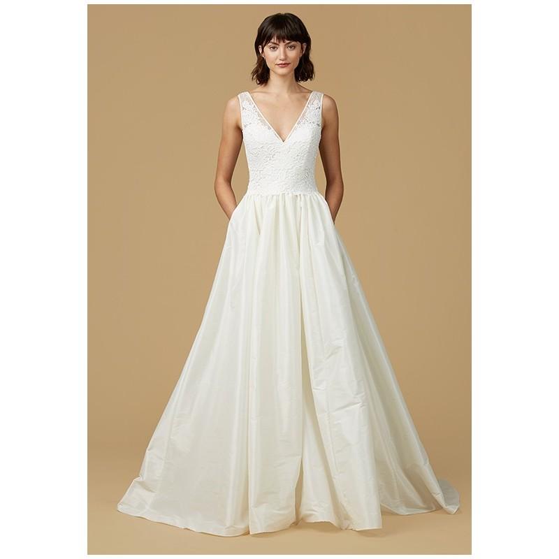 زفاف - Nouvelle Amsale Devra - Ball Gown V-Neck Natural Floor Sweep Taffeta - Formal Bridesmaid Dresses 2018