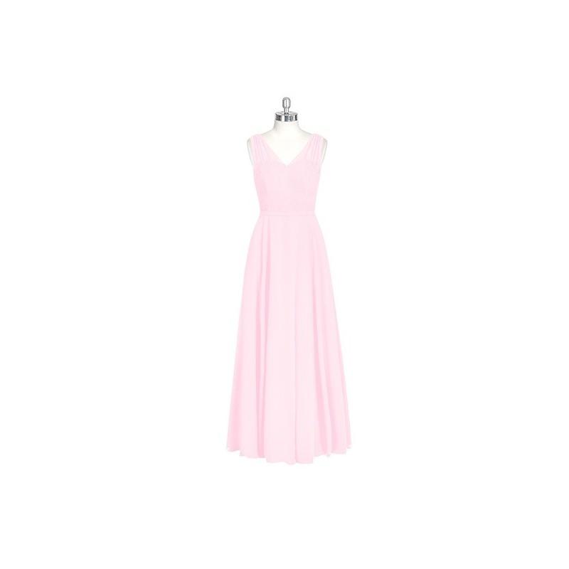 Hochzeit - Candy_pink Azazie Eileen - Chiffon And Lace Illusion V Neck Floor Length Dress - Charming Bridesmaids Store