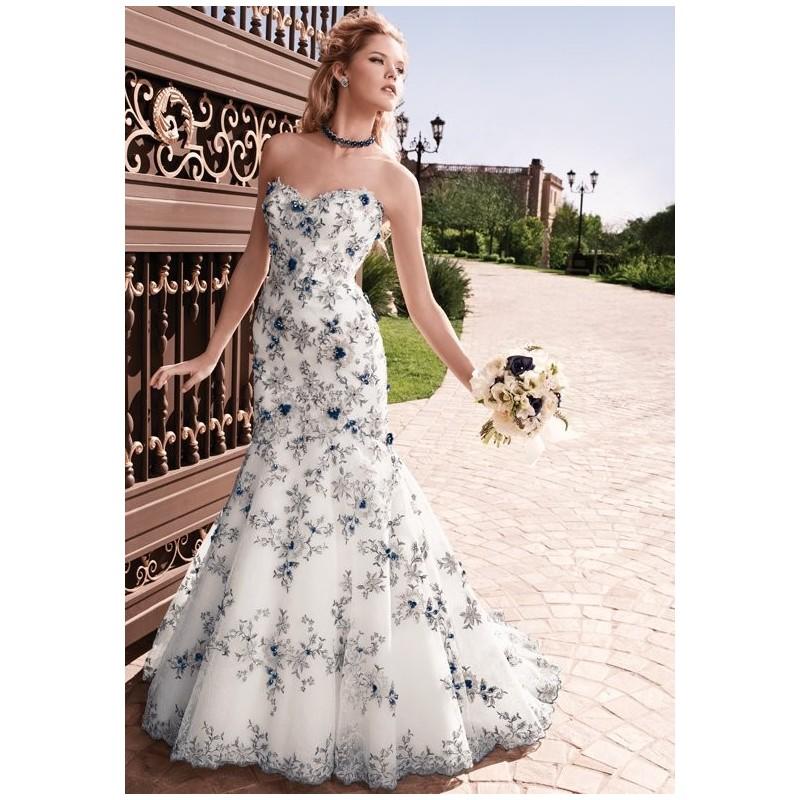Hochzeit - Casablanca Bridal 2140 - Mermaid Sweetheart Natural Floor Court Satin Blue Beading - Formal Bridesmaid Dresses 2018