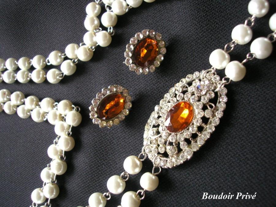 زفاف - Long Pearl Necklace