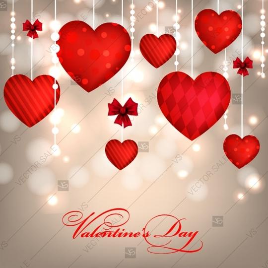 زفاف - Happy Valentines Day card with various hearts. All you need is love. Love will not wait