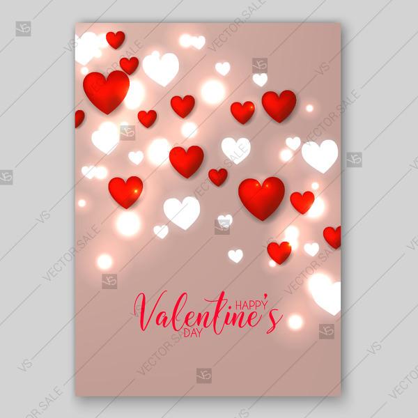 زفاف - Valentines Day Card Invitation Free vector printable template