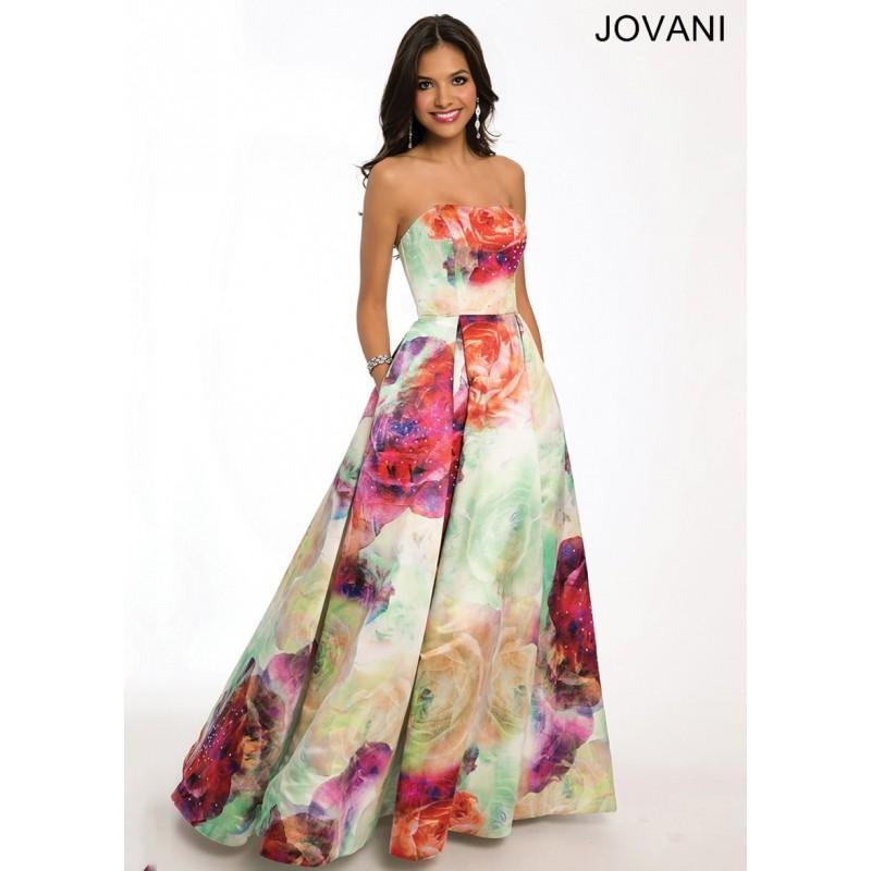 Hochzeit - Jovani 23923 Floral Print Ball Gown - 2018 Spring Trends Dresses