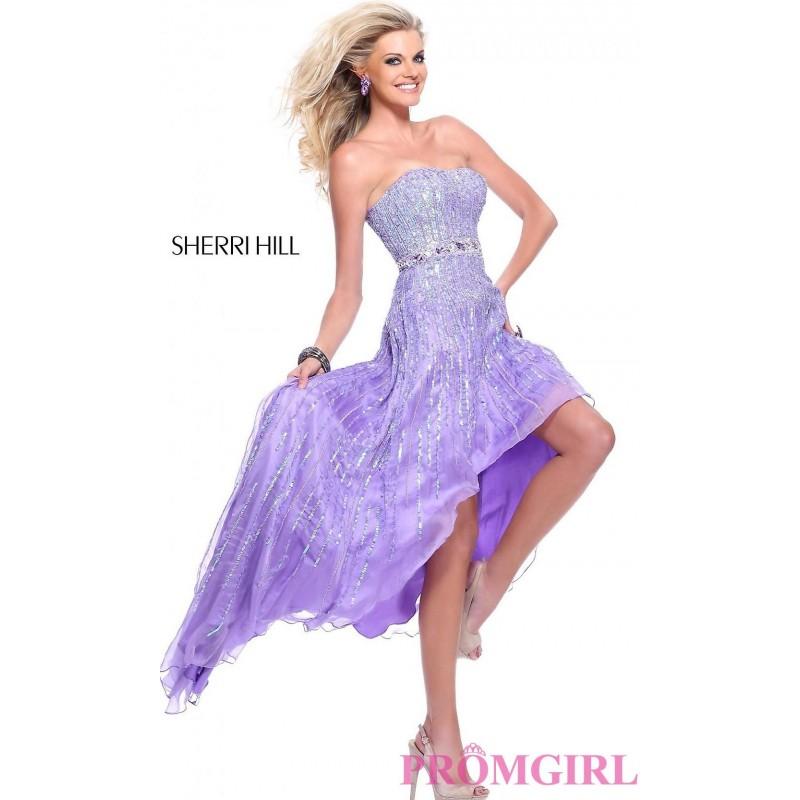 زفاف - Sequin Strapless High Low Dress by Sherri Hill 8503 - Brand Prom Dresses