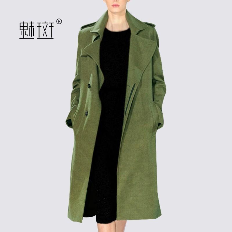 زفاف - 2017 new autumn and winter plus size women wear Army Green windbreaker relaxed casual frock coat coats - Bonny YZOZO Boutique Store