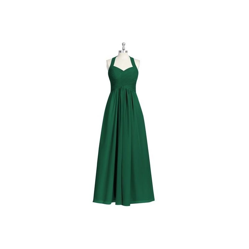 Mariage - Dark_green Azazie Savannah - Floor Length Chiffon Halter Bow/Tie Back Dress - Simple Bridesmaid Dresses & Easy Wedding Dresses