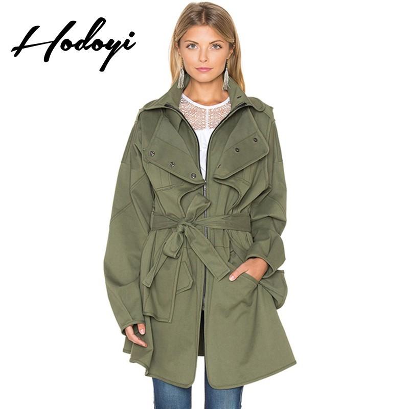 Mariage - 2017 ladies winter fashion school style zip pocket trench coat jacket - Bonny YZOZO Boutique Store