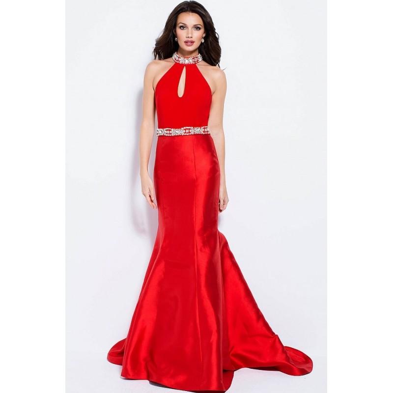 زفاف - Jovani - 53206 Beaded High Halter Taffeta Mermaid Gown - Designer Party Dress & Formal Gown