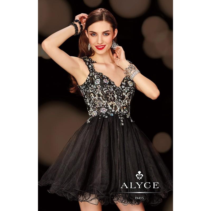 زفاف - Wine Alyce Paris 4402 - Short Open Back Sexy Dress - Customize Your Prom Dress