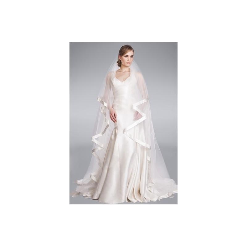 Mariage - Amanda Wakeley SP14 Dress 18 - Spring 2014 White Fit and Flare V-Neck Full Length Amanda Wakeley - Rolierosie One Wedding Store