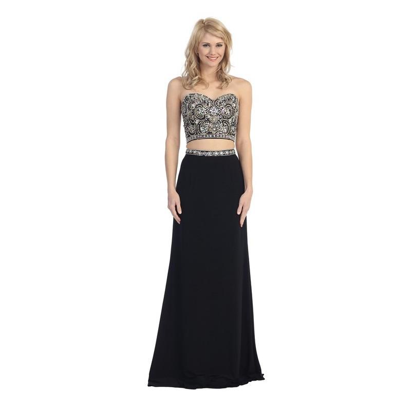 Wedding - Dancing Queen - 9023 Two-Piece Encrusted Evening Gown - Designer Party Dress & Formal Gown