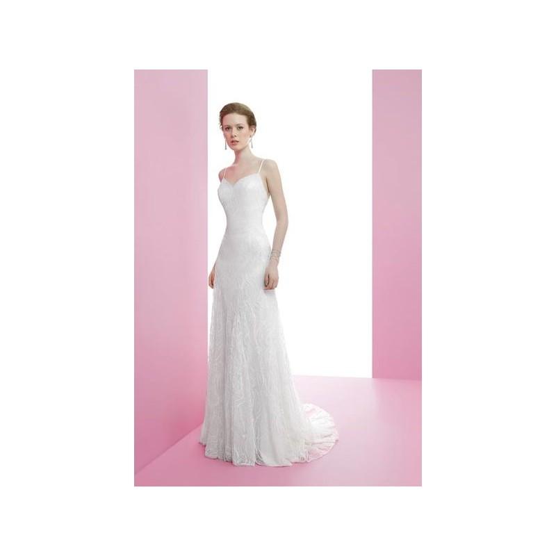 Hochzeit - Vestido de novia de Miquel Suay Modelo Elvire - 2016 Recta Tirantes Vestido - Tienda nupcial con estilo del cordón