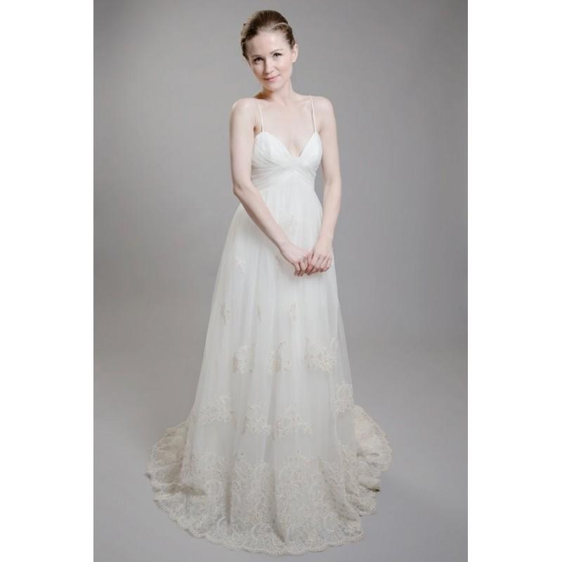 زفاف - Style F1605 by Franssical - Chapel Length V-neck Floor length LaceTulle A-line Sleeveless Dress - 2018 Unique Wedding Shop