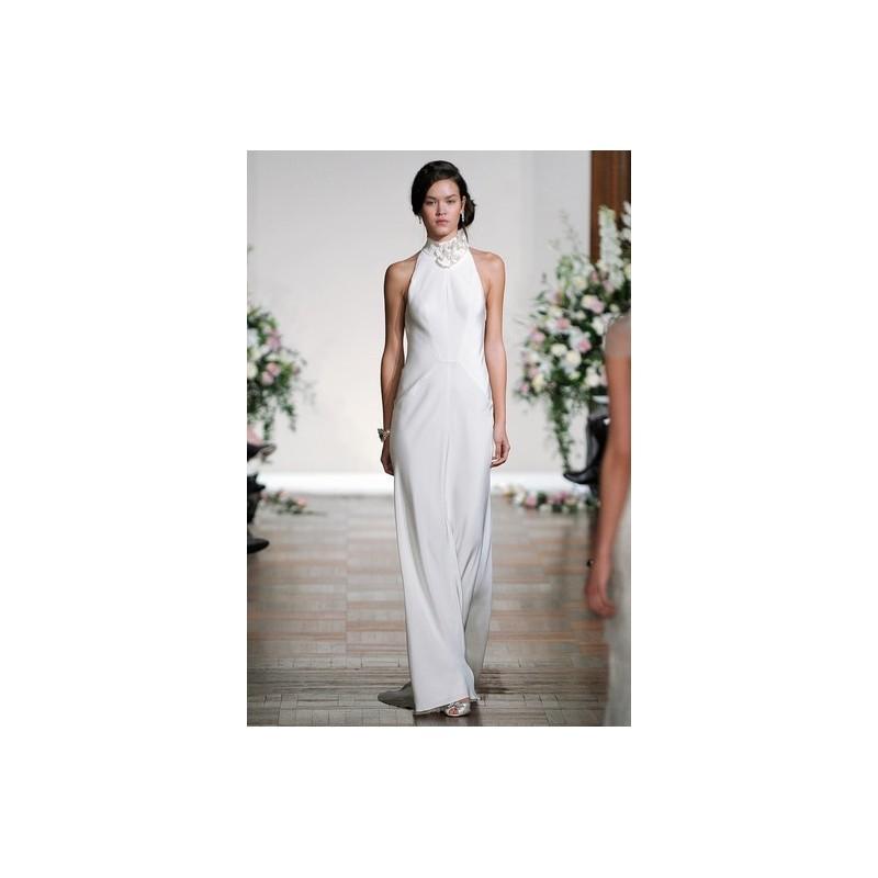 Hochzeit - Jenny Packham FW13 Dress 21 - Full Length Fall 2013 White Jenny Packham High-Neck Sheath - Rolierosie One Wedding Store