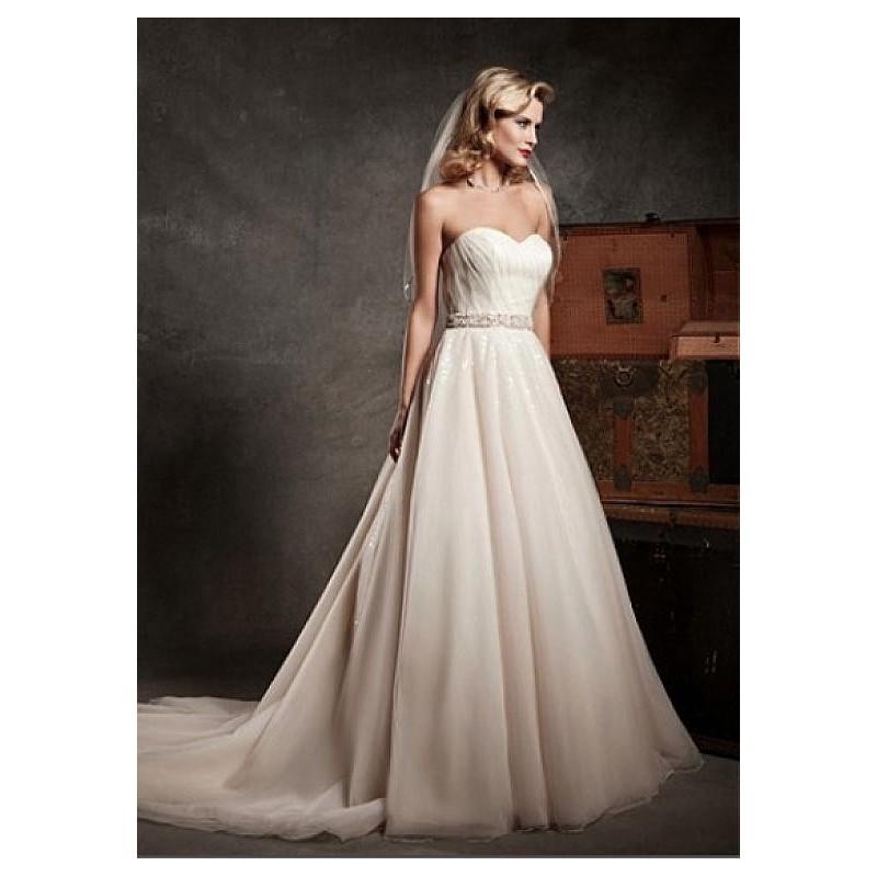 Hochzeit - Gorgeous Organza Satin & Sequin Lace & Satin A-line Sweetheart Neckline Natural Waist Wedding Dress - overpinks.com