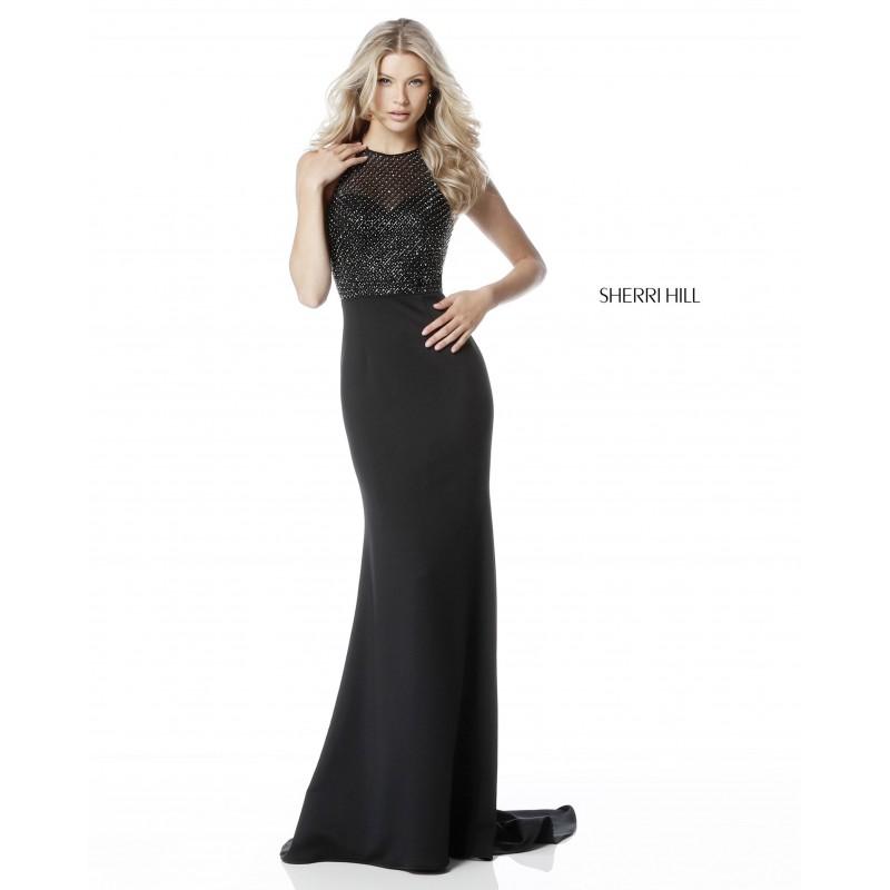 Mariage - Sherri Hill 51697 Black Formal Gown - 2018 New Wedding Dresses