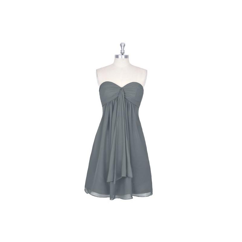 Свадьба - Steel_grey Azazie Jessica - Chiffon Sweetheart Mini Back Zip Dress - Simple Bridesmaid Dresses & Easy Wedding Dresses