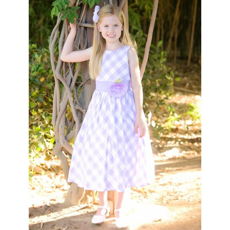 Mariage - Lilac/White Cotton Gingham Checked Dress Style: LM635 - Charming Wedding Party Dresses