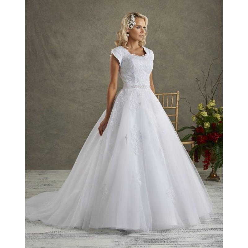 Mariage - Bonny Love 6519 Modest Lace Ball Gown Wedding Dress - Crazy Sale Bridal Dresses